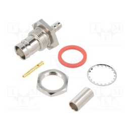 1 pcs x AMPHENOL RF - 112202 - Socket, BNC, female, straight, 50Ω, crimped, PTFE, gold-plated