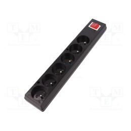 1 pcs x JONEX - 5907570006805 - Connector: AC supply, female, splitter, 2P+PE, 250VAC, 16A, black