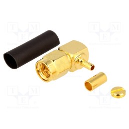 1 pcs x AMPHENOL RF - SMA1112A5-3GT50G-5-50 - Plug, SMA, male, angled 90°, 50Ω, crimped, for cable, PTFE