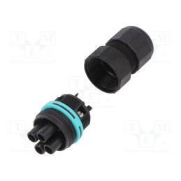 1 pcs x TECHNO - THB.387.B3A - Connector: AC supply, screw terminal, female, TH387, 7÷12mm, 450V