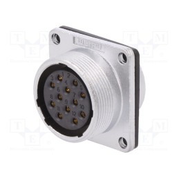 1 pcs x WEIPU - WS24K12ZZ1 - Socket, WS, female, PIN: 12, flange (4 holes),for panel mounting