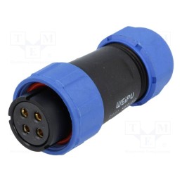1 pcs x WEIPU - SP2110/S4II-1N - Plug, SP21, female, PIN: 4, IP68, 7÷12mm, 30A, soldering, for cable