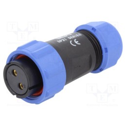 1 pcs x WEIPU - SP2110/S2I-1N - Plug, SP21, female, PIN: 2, IP68, 4.5÷7mm, 30A, soldering, for cable