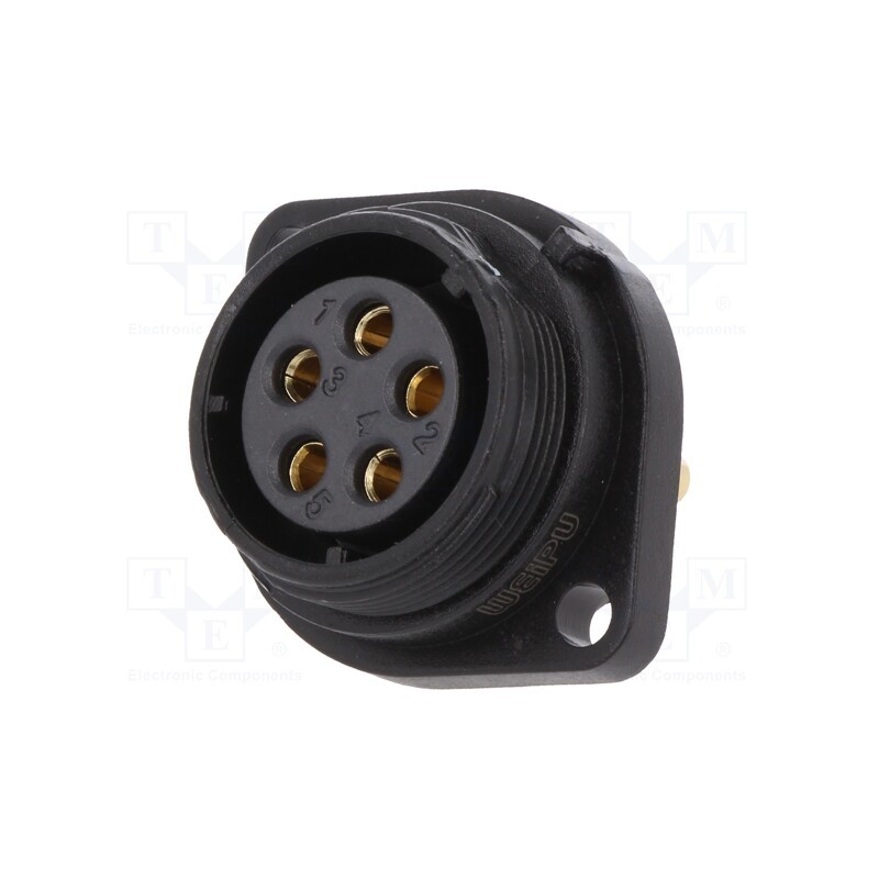 1 pcs x WEIPU - SP2113/S5-1N - Socket, SP21, female, PIN: 5, IP68, 30A, soldering, 500V, 4mm2