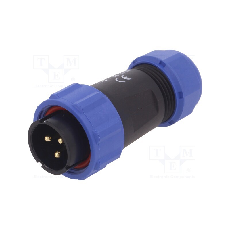 1 pcs x WEIPU - SP2110/P3II-1N - Plug, SP21, male, PIN: 3, IP68, 7÷12mm, 30A, soldering, for cable