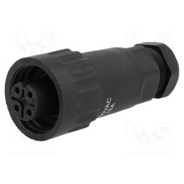 1 pcs x WEIPU - WA22K4ZE2-6MM - Plug, WA22, female, PIN: 4, 3+PE, IP67, 5÷6.5mm, 16A, screw terminal