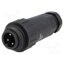 1 pcs x WEIPU - WA22J4TE2-6MM - Plug, WA22, male, PIN: 4, 3+PE, IP67, 5÷6.5mm, 16A, screw terminal