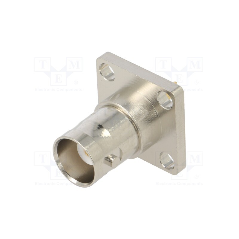 1 pcs x AMPHENOL RF - 031-203-RFX - Socket, BNC, female, straight, 50Ω, soldering, flange (4 holes)