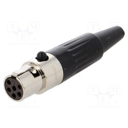 1 pcs x AMPHENOL - AG6FL - Plug, XLR mini, female, PIN: 6, for cable, soldering, 1.2A, 0.38mm2