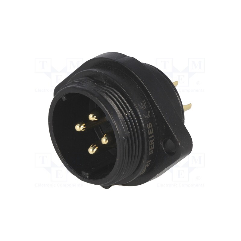 1 pcs x WEIPU - SP2113/P4-1N - Socket, SP21, male, PIN: 4, IP68, 30A, soldering, 500V, 4mm2, -25÷85°C