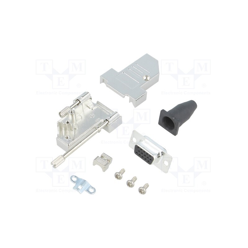 1 pcs x ENCITECH - 6355-0043-11 - D-Sub, PIN: 15, plug, female, soldering, for cable, black