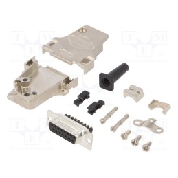 1 pcs x ENCITECH - 6355-0033-12 - D-Sub, PIN: 15, plug, female, soldering, for cable, black