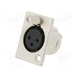 1 pcs x NEUTRIK - NC3FP-1 - Socket, XLR, female, PIN: 3, straight, with push button, soldering