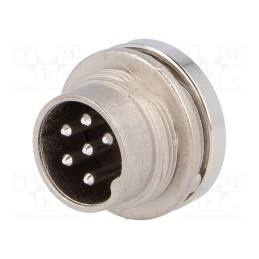 1 pcs x AMPHENOL - T3402000U - Connector: M16, socket, male, soldering, PIN: 6, 5A, 300V, IP40, C091A