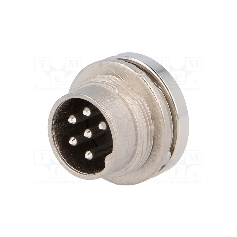 1 pcs x AMPHENOL - T3402000U - Connector: M16, socket, male, soldering, PIN: 6, 5A, 300V, IP40, C091A