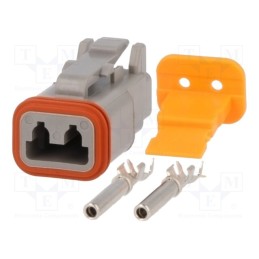 1 pcs x DEUTSCH - S-DT 06-2 S - Connector: wire-wire, DT, female, plug, for cable, PIN: 2, crimped