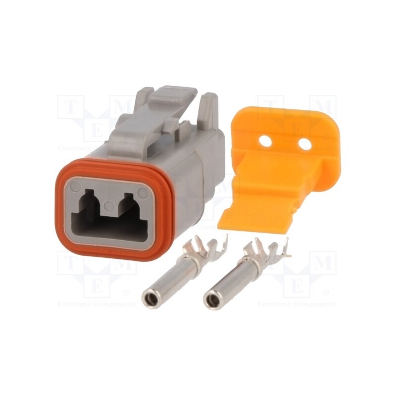 1 pcs x DEUTSCH - S-DT 06-2 S - Connector: wire-wire, DT, female, plug, for cable, PIN: 2, crimped