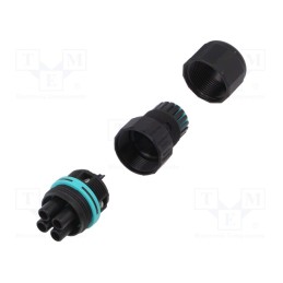 1 pcs x TECHNO - THB.387.B4A - Connector: AC supply, screw terminal, female, TH387, 7÷12mm, 450V