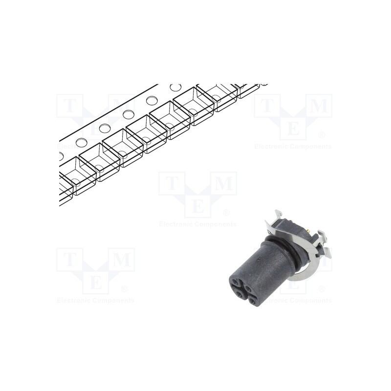 1 pcs x AMPHENOL LTW - MSBS-05PFFT-EE0001 - Socket, M12, PIN: 5, female, B code-Profibus, on PCBs, SMT, 60V, 4A