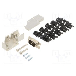 1 pcs x ENCITECH - 6355-0065-21 - D-Sub, PIN: 9, plug, male, angled 90°, soldering, for cable, black