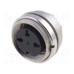 1 pcs x AMPHENOL - T3263100U - Connector: M16, socket, female, soldering, PIN: 3, 5A, 300V, IP40
