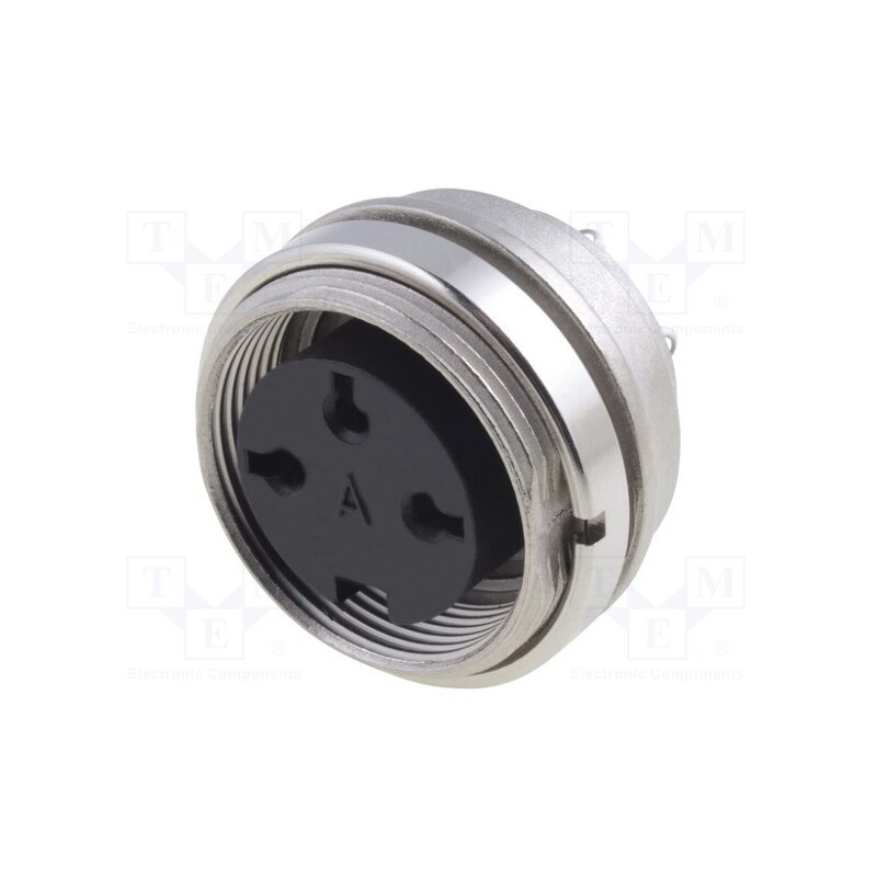 1 pcs x AMPHENOL - T3263100U - Connector: M16, socket, female, soldering, PIN: 3, 5A, 300V, IP40