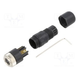 1 pcs x DEGSON ELECTRONICS - PB-M8A-03P-FF-SL7001-00A(H) - Connector: M8, female, PIN: 3, straight, for cable, plug, 3A, 60V