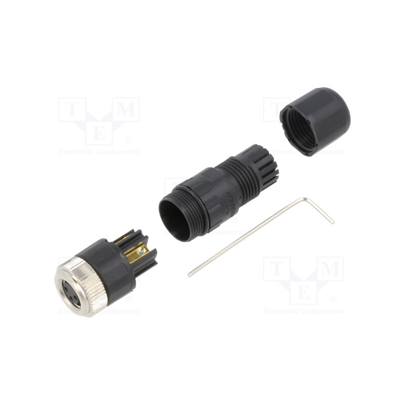 1 pcs x DEGSON ELECTRONICS - PB-M8A-03P-FF-SL7001-00A(H) - Connector: M8, female, PIN: 3, straight, for cable, plug, 3A, 60V