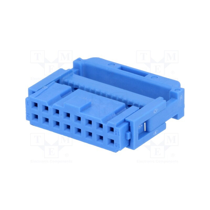 1 pcs x TE Connectivity - 1658527-7 - Plug, IDC, female, PIN: 16, IDC, for ribbon cable, 1.27mm, blue