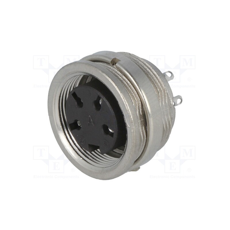 1 pcs x AMPHENOL - T3303000U - Connector: M16, socket, female, soldering, PIN: 4, 5A, 300V, IP40
