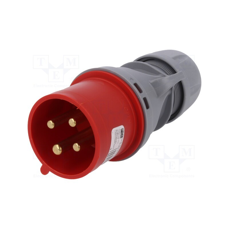 1 pcs x PCE - 024-6TT - Connector: AC supply 3-phase, plug, male, 32A, 400VAC, IEC 60309