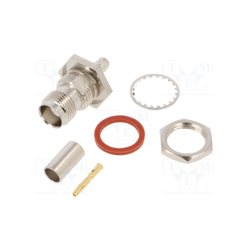 1 pcs x AMPHENOL RF - 122160 - Socket, TNC, female, straight, 50Ω, crimped, PTFE, gold-plated