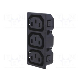 1 pcs x SCHURTER - 909.0011 - Connector: AC supply, splitter, 10A, 250VAC, IEC 60320, C13 (F)
