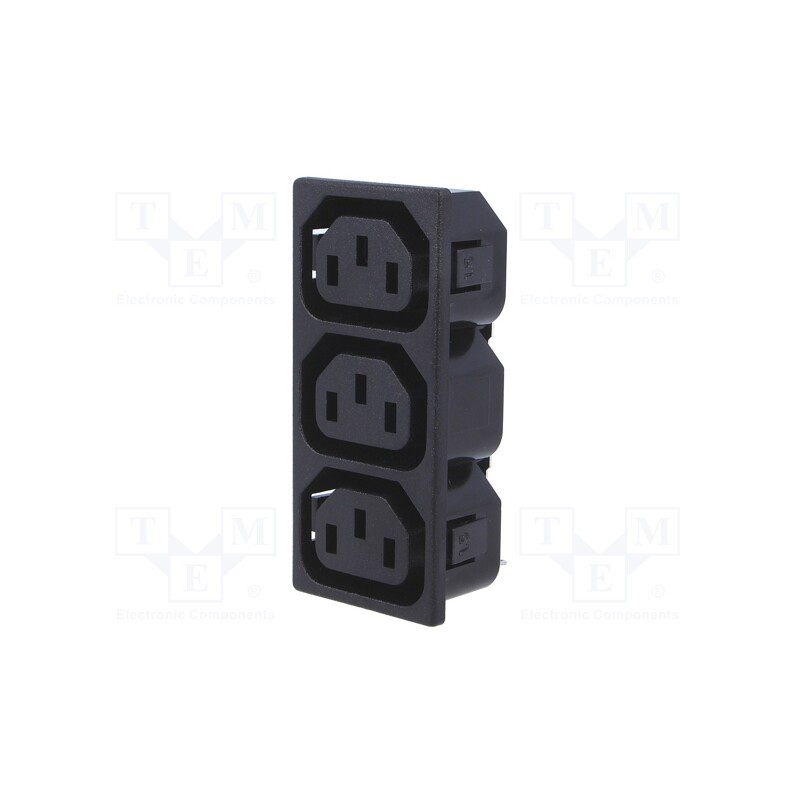 1 pcs x SCHURTER - 909.0011 - Connector: AC supply, splitter, 10A, 250VAC, IEC 60320, C13 (F)