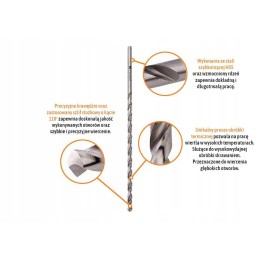 HSS metal drill bit long din 1869 5 0 195 mm t