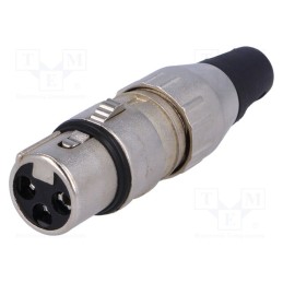 1 pcs x DELTRON - 700-0300 - Plug, XLR, female, PIN: 3, straight, for cable, soldering, 50V, 15A