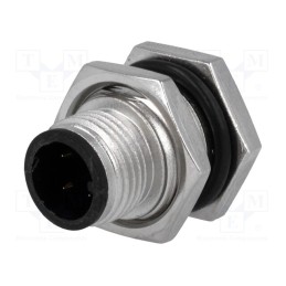 1 pcs x AMPHENOL LTW - M12A-04PMMP-SF8001 - Socket, M12, PIN: 4, male, A code-DeviceNet / CANopen, THT, IP68