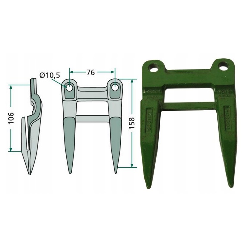 Hedra John Deere Z11228 double bayonet