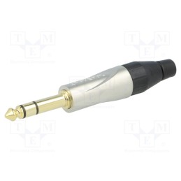 1 pcs x AMPHENOL - TS3P-AU - Plug, Jack 6,3mm, male, stereo, ways: 3, straight, for cable, grey