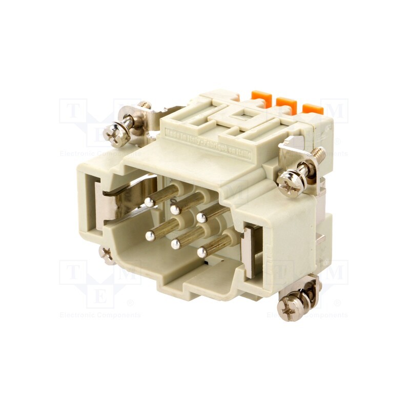 1 pcs x ILME - CSHM 06 - Connector: HDC, contact insert, male, CSH, PIN: 6, 6+PE, size 44.27