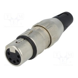 1 pcs x DELTRON - 700-0500 - Plug, XLR, female, PIN: 5, straight, for cable, soldering, 50V, 7.5A