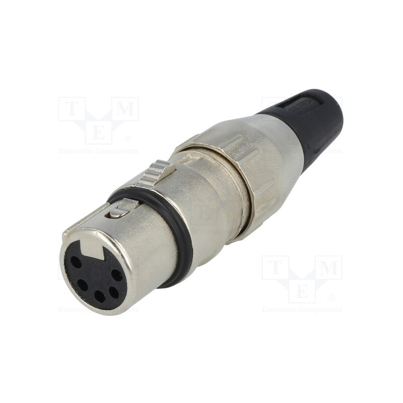 1 pcs x DELTRON - 700-0500 - Plug, XLR, female, PIN: 5, straight, for cable, soldering, 50V, 7.5A