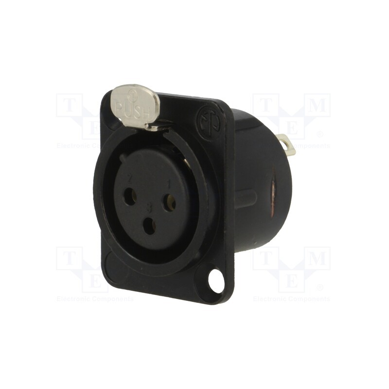 1 pcs x NEUTRIK - NC3FD-L-BAG-1 - Socket, XLR, female, PIN: 3, straight, with push button, soldering