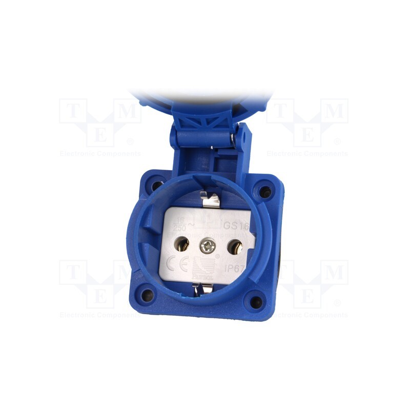1 pcs x PAWBOL - D.3146S - Connector: AC supply, socket, 2P+PE, 250VAC, 16A, blue, PIN: 3, IP67