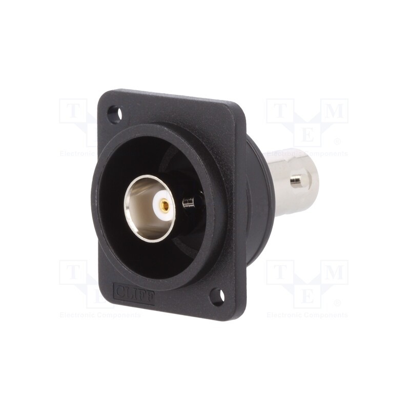 1 pcs x CLIFF - CP303090X - Coupler, BNC socket,both sides, 50Ω, black, Mat: plastic, FT