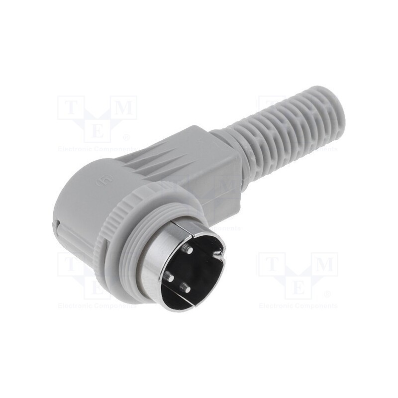 1 pcs x HIRSCHMANN - 932906117 MAWI 3100 - Plug, DIN, male, PIN: 3, Layout: 180°, angled 90°, for cable