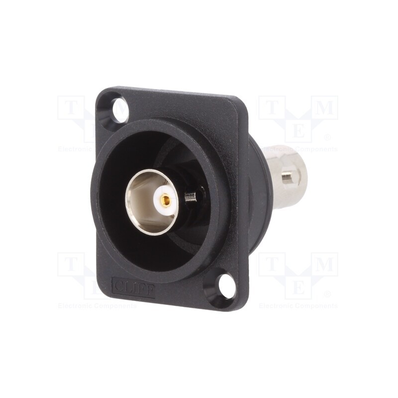 1 pcs x CLIFF - CP303090 - Coupler, BNC socket,both sides, 50Ω, black, Mat: plastic, FT