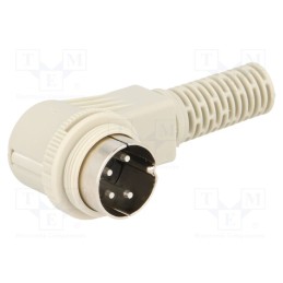 1 pcs x HIRSCHMANN - 932907117 MAWI 4100 - Plug, DIN, male, PIN: 4, Layout: 216°, angled 90°, for cable