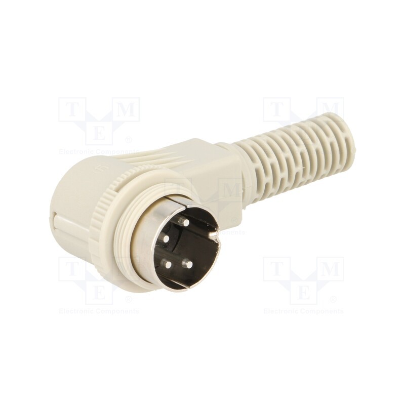 1 pcs x HIRSCHMANN - 932907117 MAWI 4100 - Plug, DIN, male, PIN: 4, Layout: 216°, angled 90°, for cable
