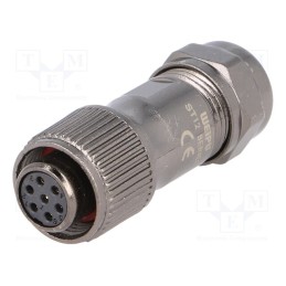 1 pcs x WEIPU - ST1210/S7 - Plug, ST12, female, PIN: 7, IP67, 5÷8mm, 5A, soldering, for cable